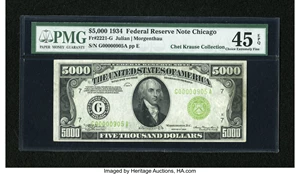 image for: Fr. 2221-G $5000 1934 Federal Reserve Note. PMG Choice Extremely Fine 45 EPQ....