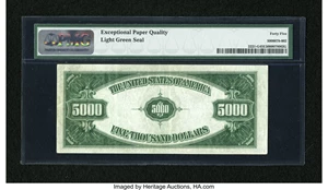image for: Fr. 2221-G $5000 1934 Federal Reserve Note. PMG Choice Extremely Fine 45 EPQ....