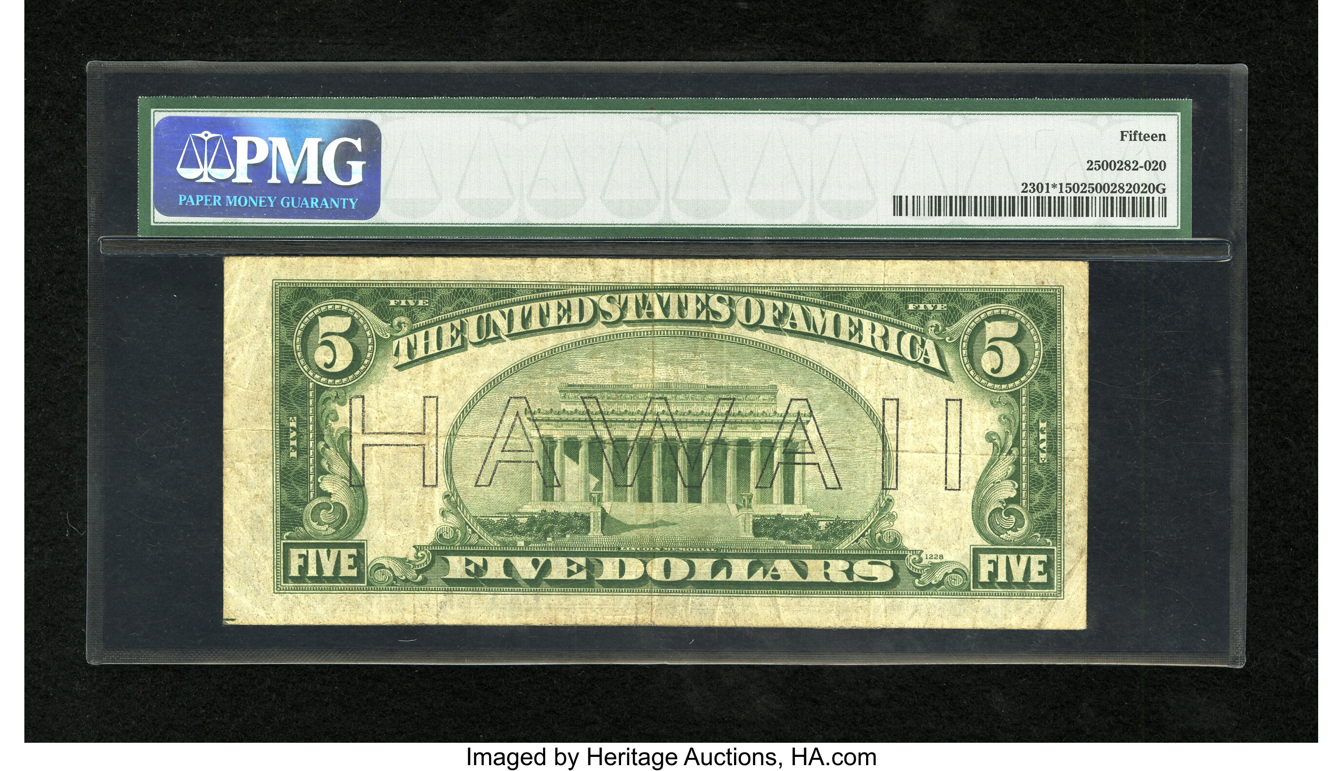 image for: Fr. 2301* $5 1934 Mule Hawaii Federal Reserve Note. PMG Choice Fine 15....