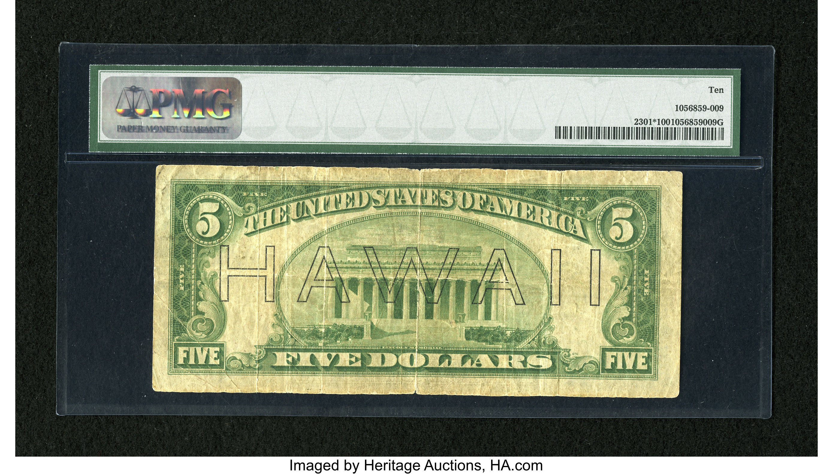 image for: Fr. 2301* $5 1934 Hawaii Federal Reserve Note. PMG Very Good 10....