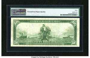 image for: Fr. 1071 $50 1914 Federal Reserve Note PMG Very Fine 30 EPQ....
