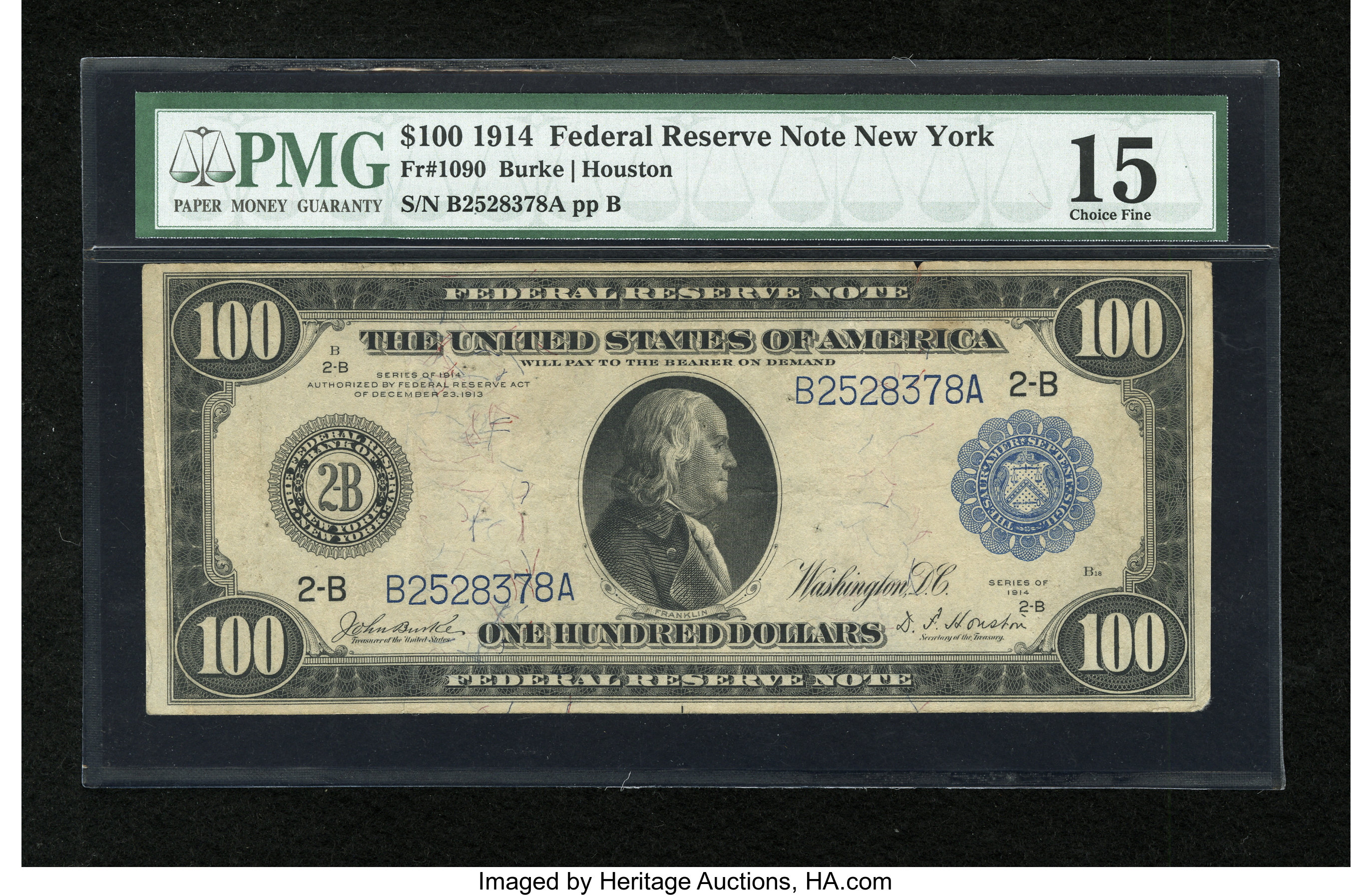 image for: Fr. 1090 $100 1914 Federal Reserve Note PMG Choice Fine 15....