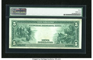 image for: Fr. 861 $5 1914 Federal Reserve Note PMG Very Fine 30....