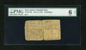 image for: New Jersey June 14, 1757 30s PMG Good 6 Net....