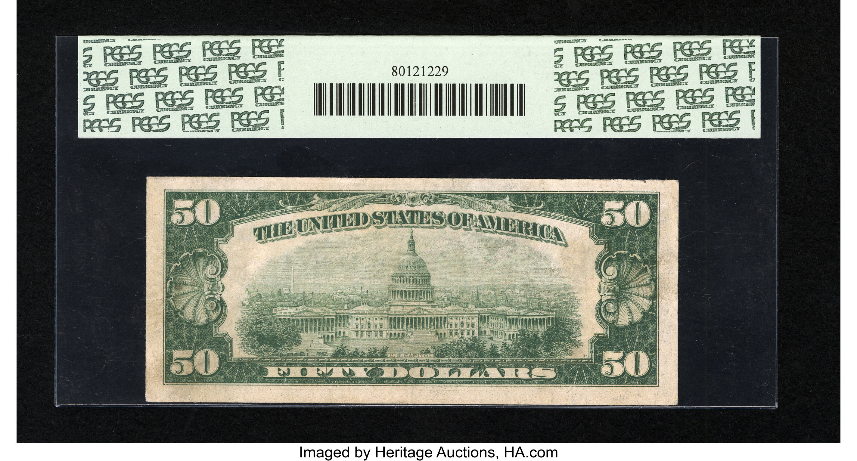 image for: Fr. 2101-L $50 1928A Dark Green Seal Federal Reserve Note. PCGS Very Fine 30....