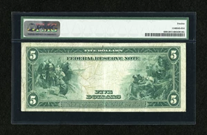 image for: Fr. 889 $5 1914 Federal Reserve Note PMG Fine 12....