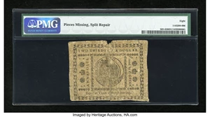 image for: Maryland December 7, 1775 $2/3 PMG Very Good 8 Net....