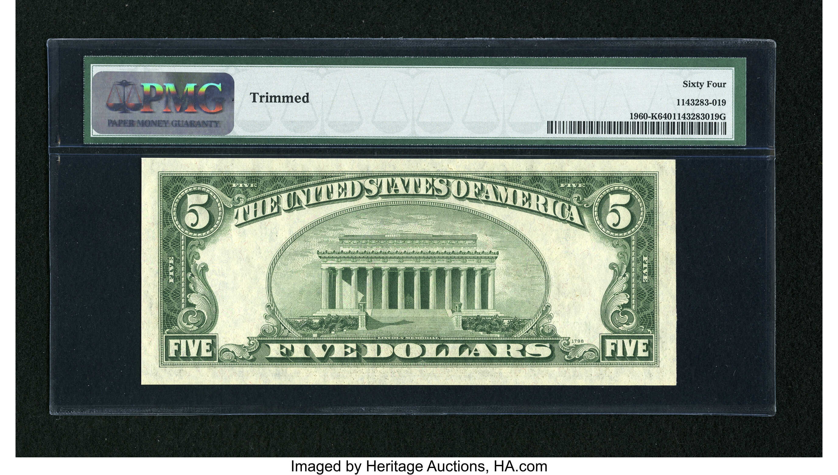 image for: Fr. 1960-K $5 1934D Federal Reserve Note. PMG Choice Uncirculated 64....