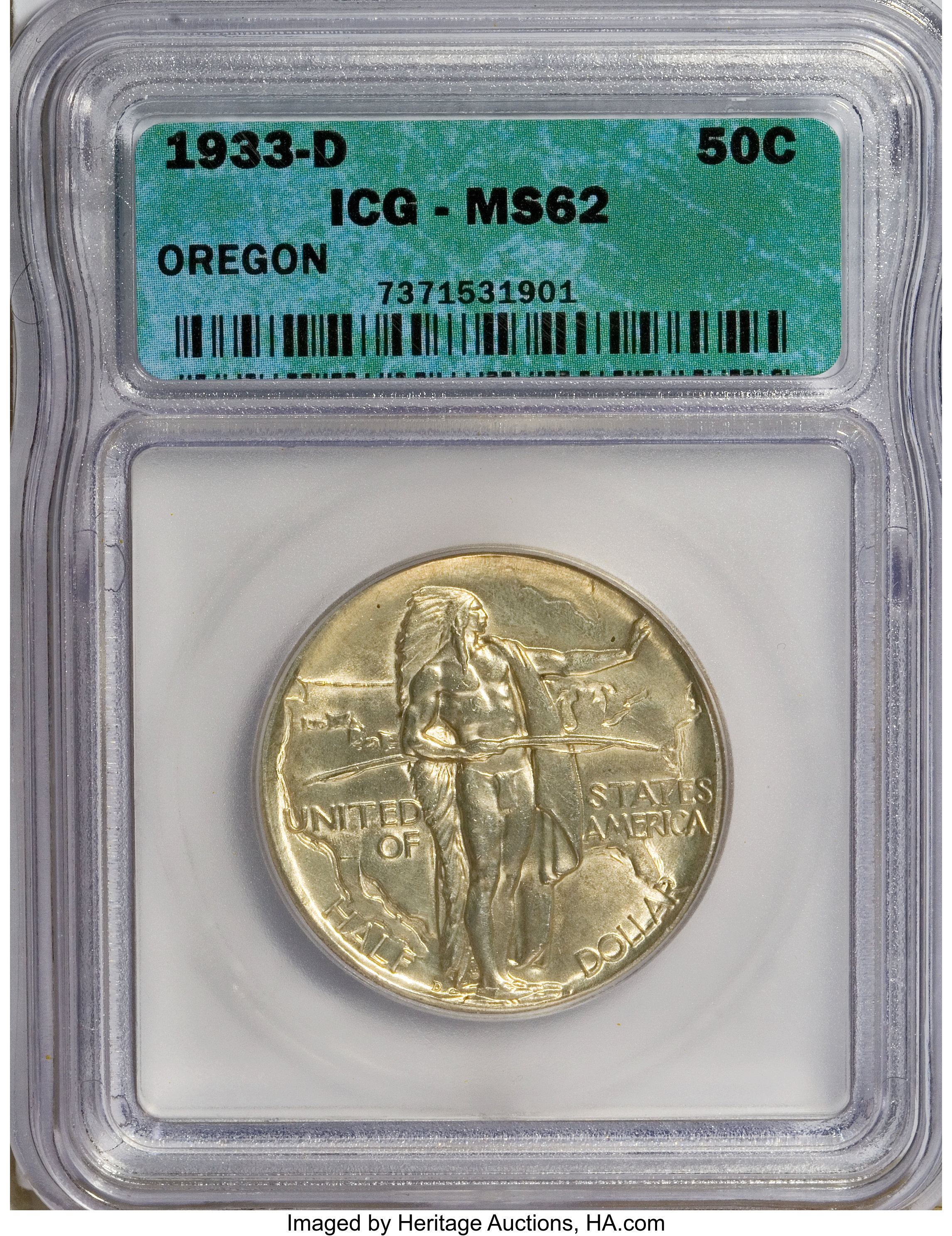 1933-D 50c Oregon Trail AU50 CAC thumbnail 8