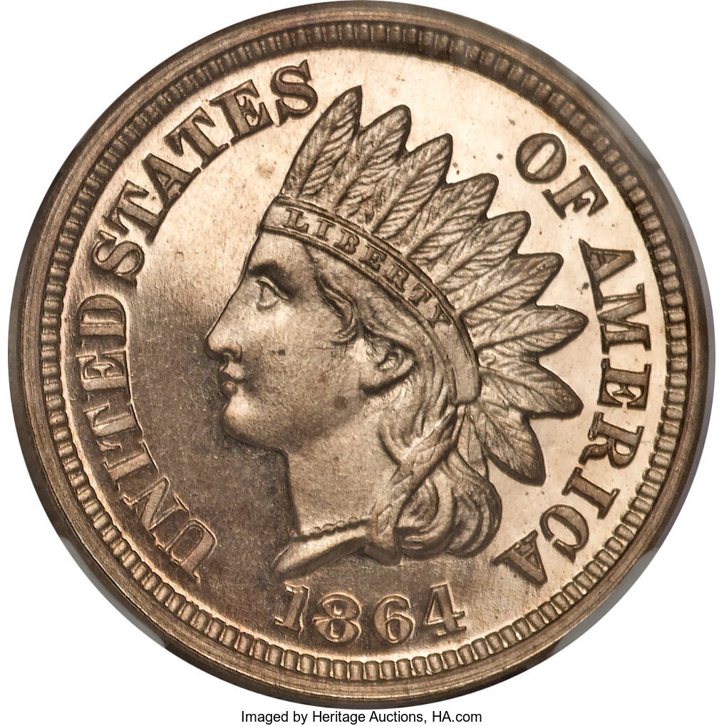 image for: 1864 1C Copper Nickel PR65 Ultra Cameo NGC....