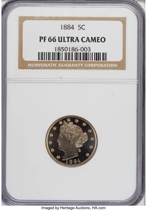 image for: 1884 5C PR66 Ultra Cameo NGC....