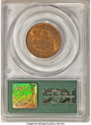 image for: 1828 1/2 C 13 Stars MS63 Red PCGS....