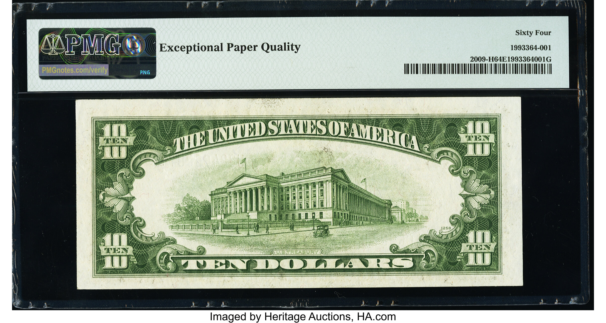 image for: Fr. 2009-H $10 1934D Federal Reserve Note. PMG Choice Uncirculated 64 EPQ....