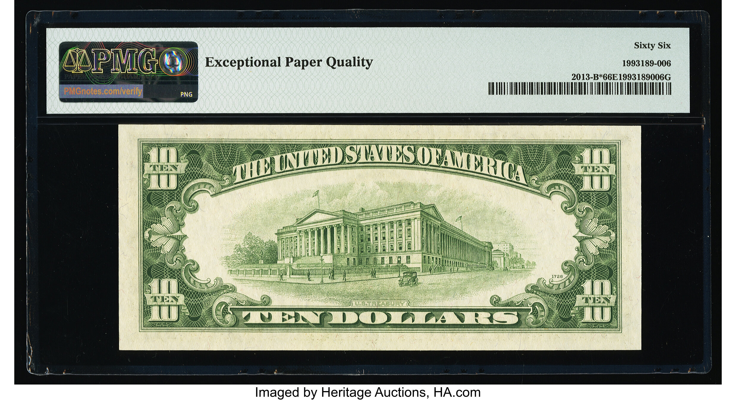 image for: Fr. 2013-B* $10 1950C Federal Reserve Star Note. PMG Gem Uncirculated 66 EPQ....