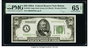 image for: Fr. 2101-A $50 1928A Federal Reserve Note. PMG Gem Uncirculated 65 EPQ....