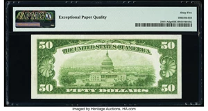 image for: Fr. 2101-A $50 1928A Federal Reserve Note. PMG Gem Uncirculated 65 EPQ....