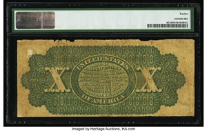image for: Fr. 95 $10 1863 Legal Tender PMG Fine 12....