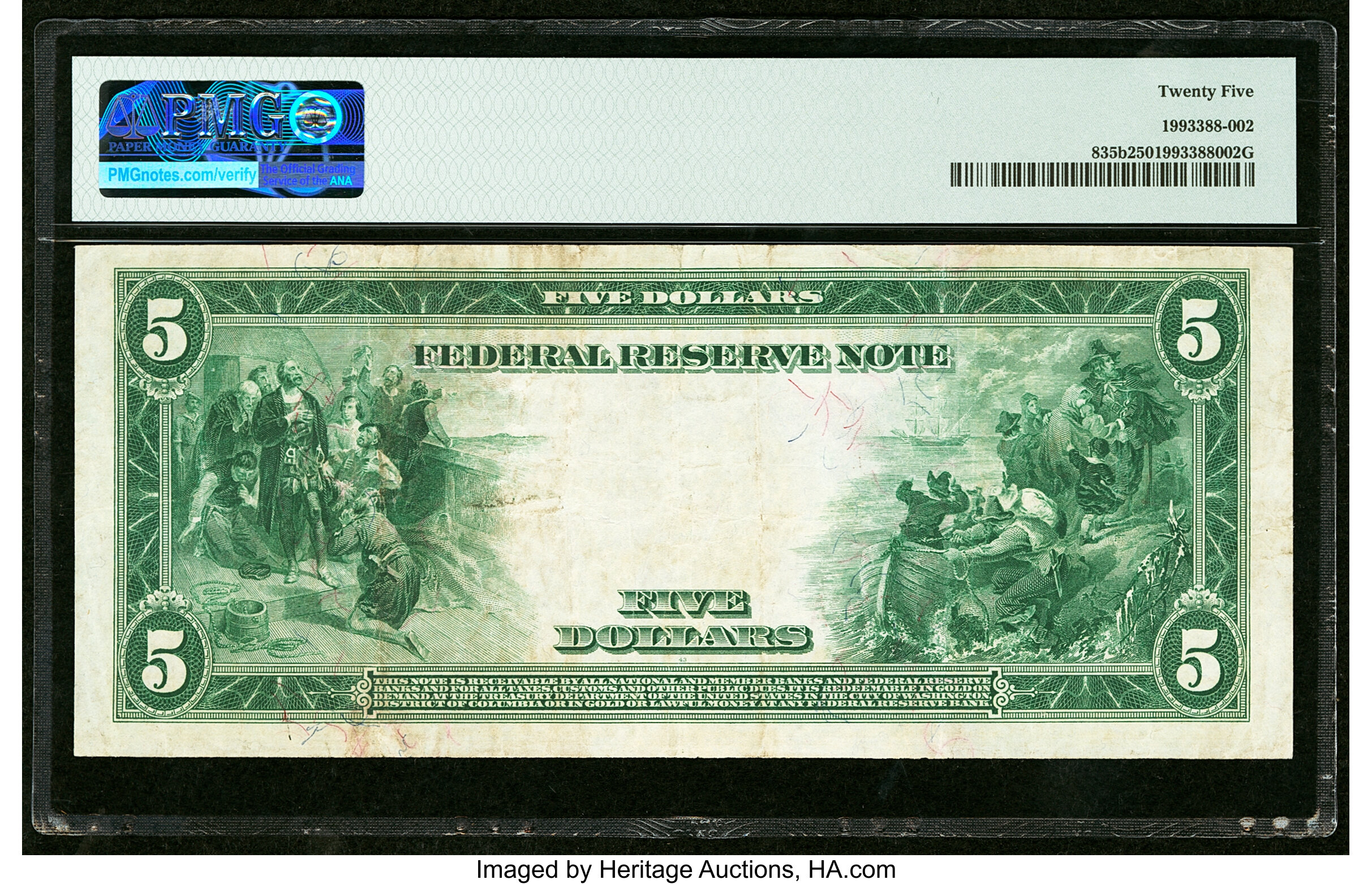 image for: Fr. 835b $5 1914 Red Seal Federal Reserve Note PMG Very Fine 25....