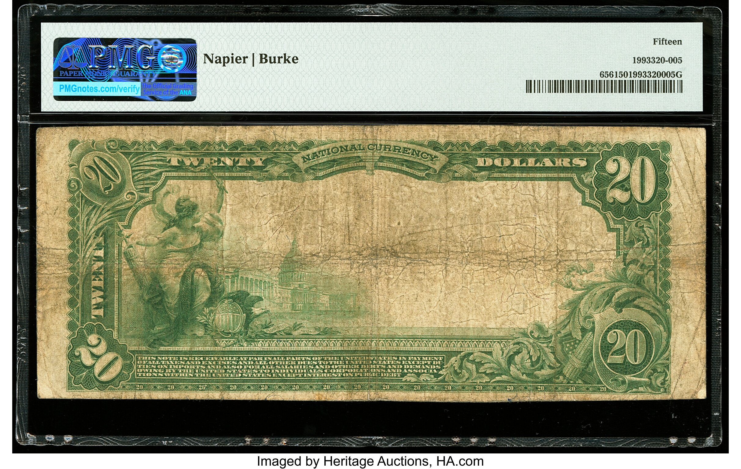image for: Decatur, IL - $20 1902 Plain Back Fr. 656 The National Bank of Decatur Ch. # 4920 PMG Choice Fine 15....