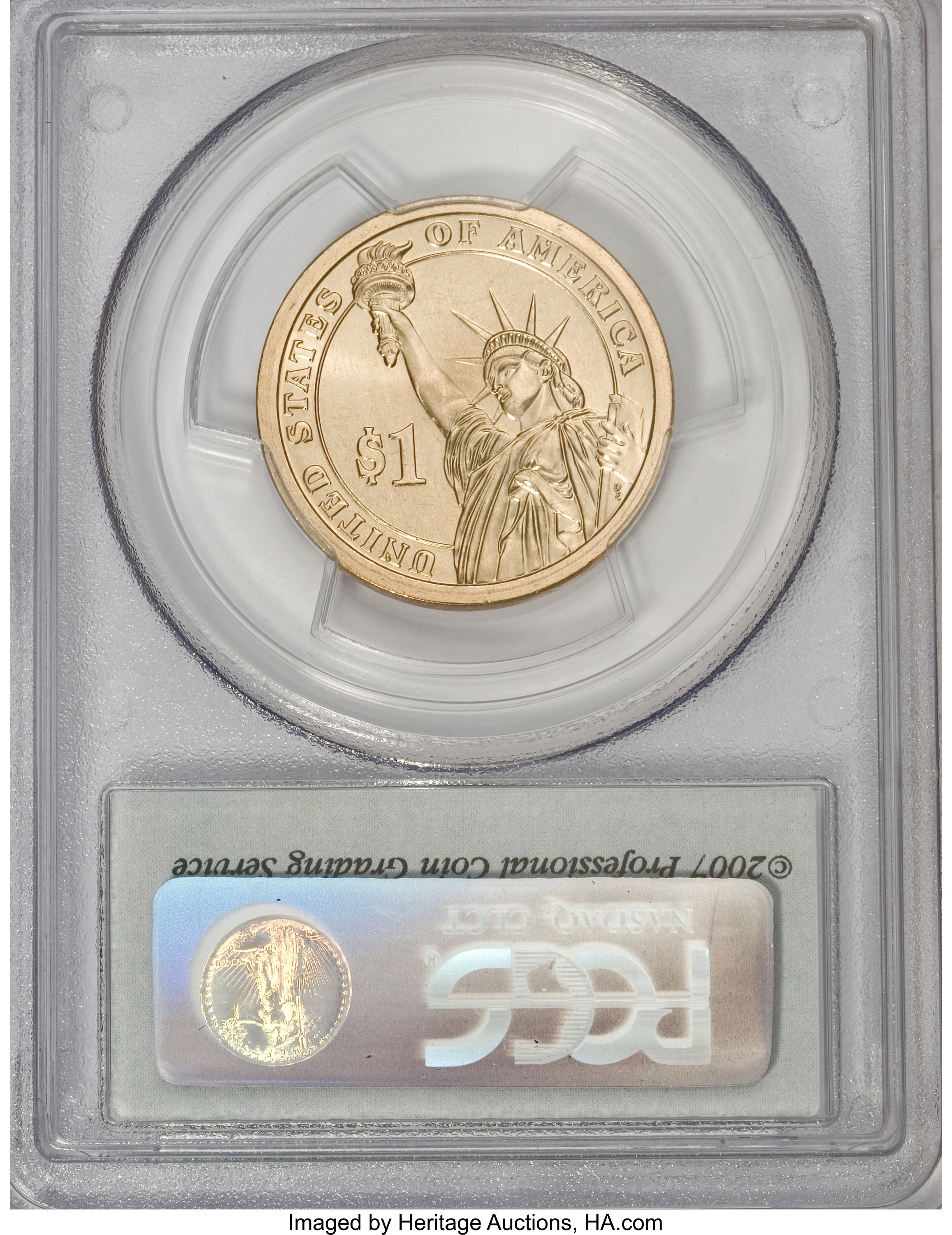 image for: 2007-P $1 George Washington Satin Finish, Pos. B MS68 PCGS. PCGS Population (470/17). NGC Census: (0/0).   (#390547)...