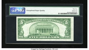 image for: Fr. 1955-K $5 1934 Light Green Seal Federal Reserve Note. PMG Choice Uncirculated 64 EPQ....