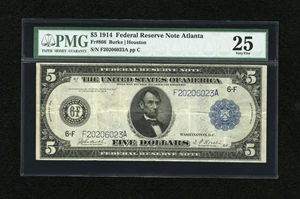 image for: Fr. 866 $5 1914 Federal Reserve Note PMG Very Fine 25....