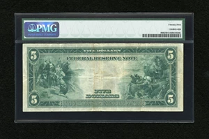 image for: Fr. 866 $5 1914 Federal Reserve Note PMG Very Fine 25....
