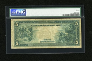 image for: Fr. 873 $5 1914 Federal Reserve Note PMG Fine 12....