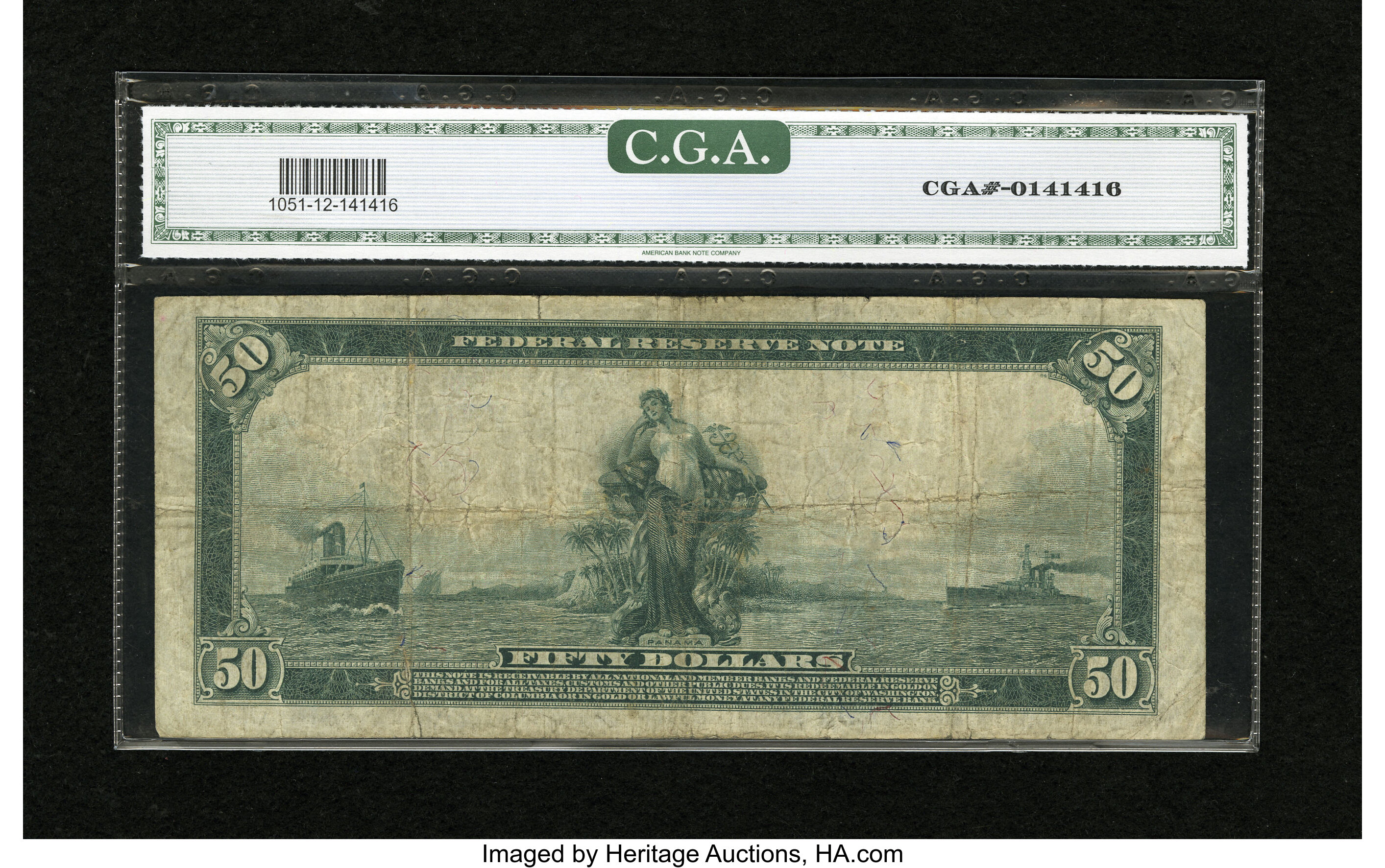 image for: Fr. 1051 $50 1914 Federal Reserve Note CGA Fine 12....
