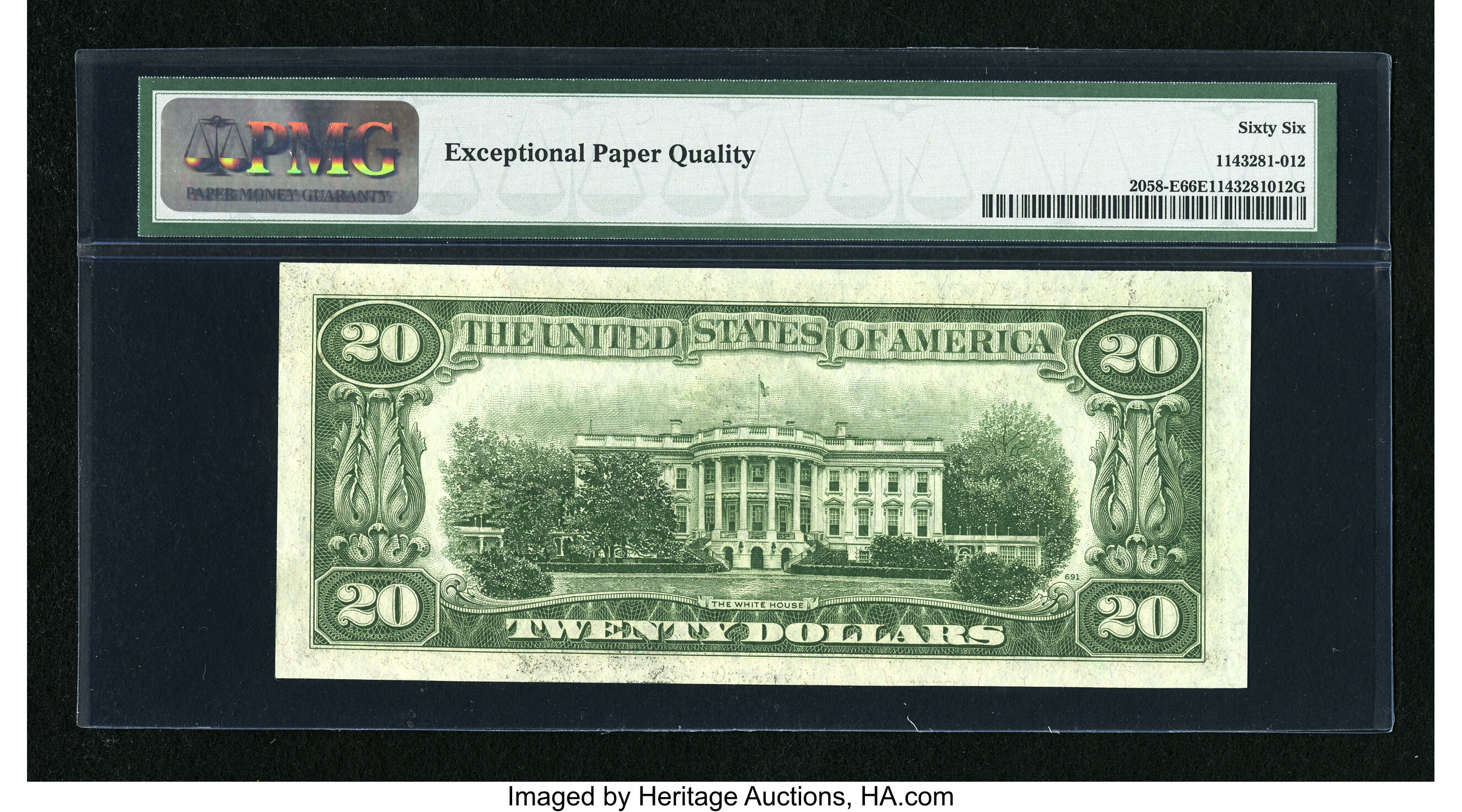 image for: Fr. 2058-E $20 1934D Narrow Federal Reserve Note. PMG Gem Uncirculated 66 EPQ....