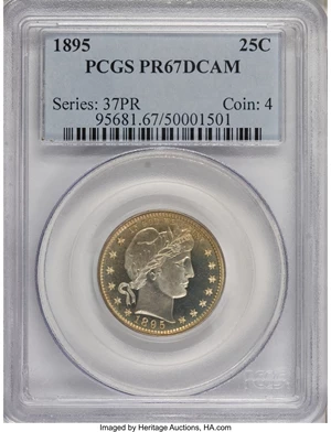 image for: 1895 25C PR67 Deep Cameo PCGS....