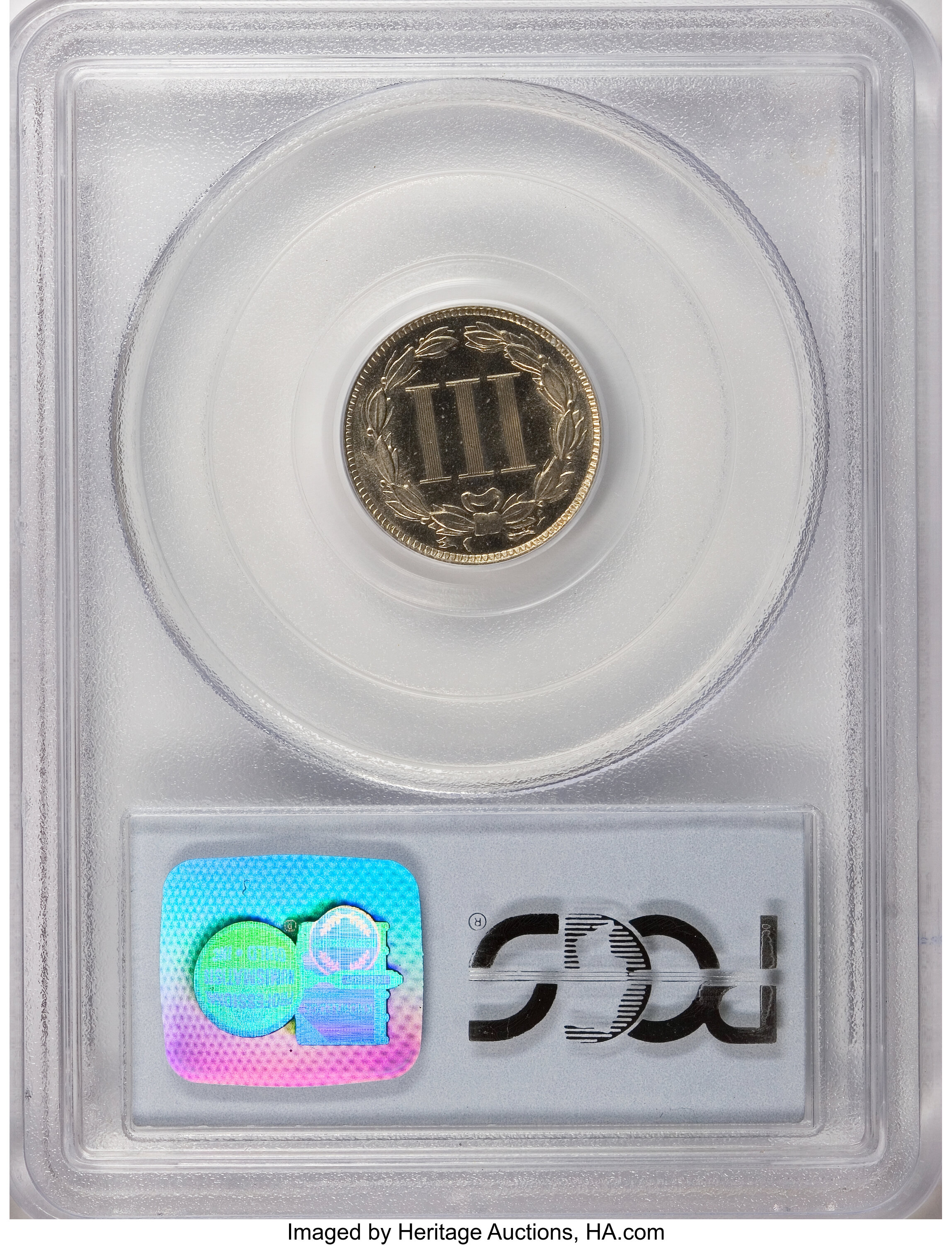 image for: 1887 3CN PR65 Cameo PCGS. CAC. PCGS Population (5/9). NGC Census: (3/0).   (#83783)...