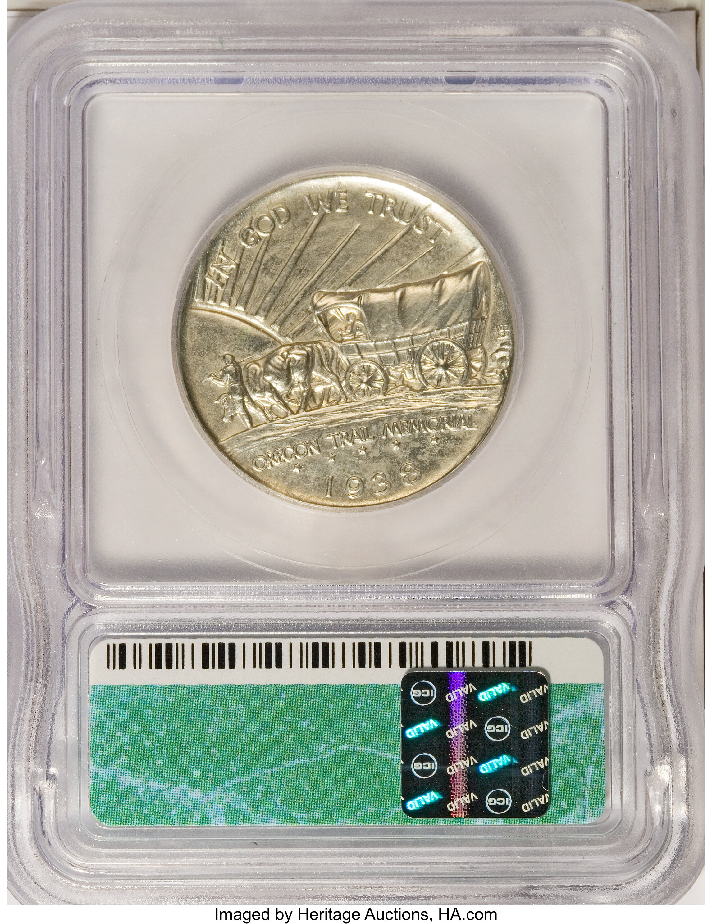 1938 50c Oregon Trail AU50 CAC thumbnail 6