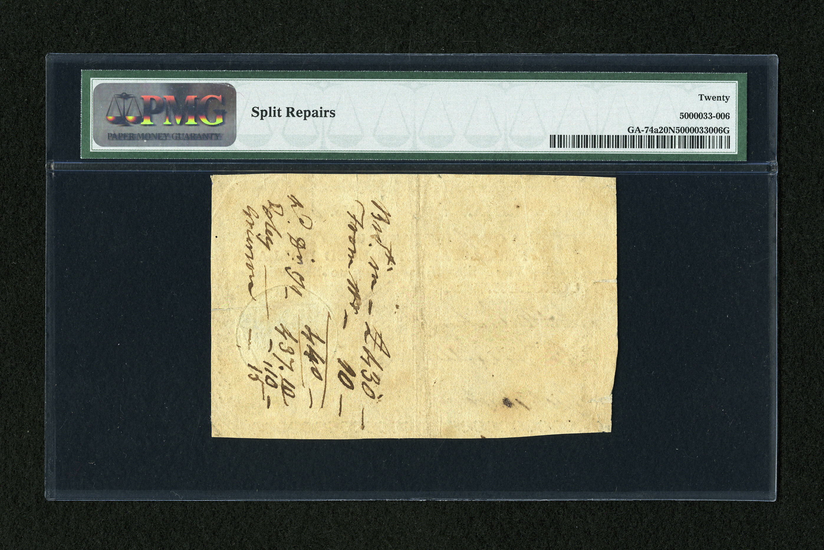 image for: Georgia 1776 $4 PMG Very Fine 20 Net....