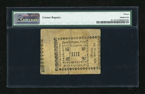 image for: South Carolina October 19, 1776 $4 PMG Choice Fine 15 Net....