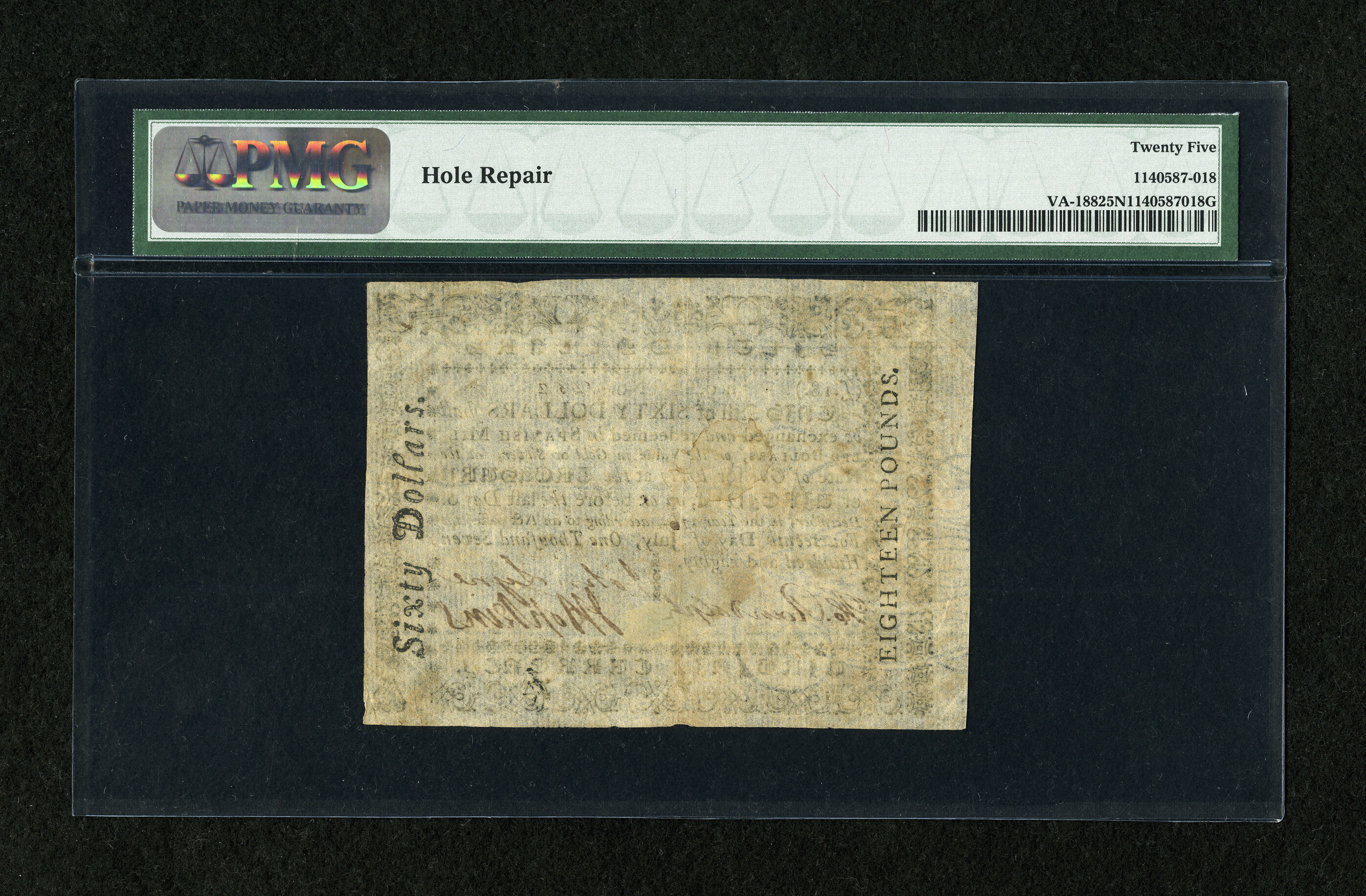 image for: Virginia July 14, 1780 $60 PMG Very Fine 25 Net....