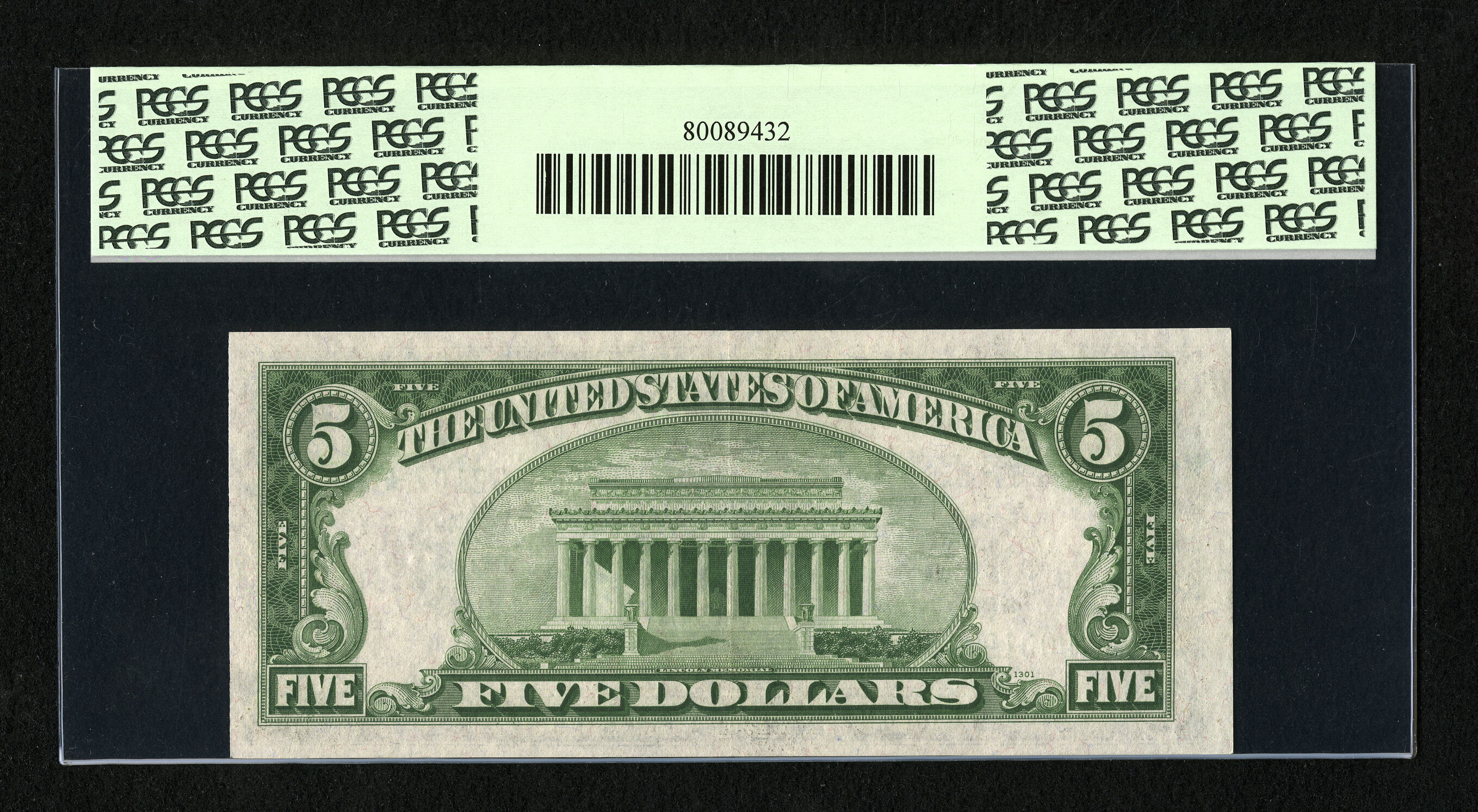 image for: Fr. 1956-D* $5 1934 Mule Dark Green Seal Federal Reserve Star Note. PCGS Choice About New 55PPQ....