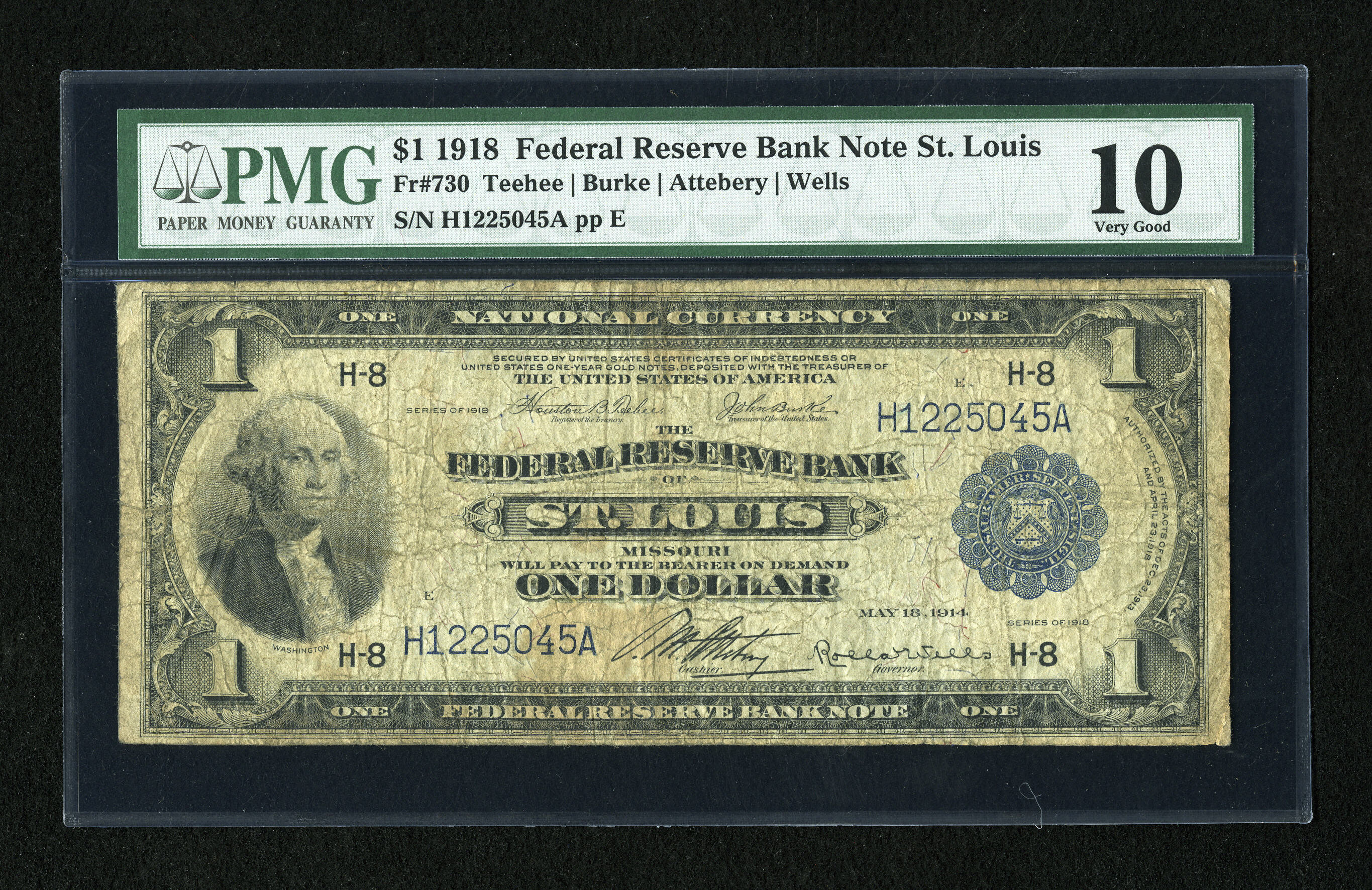 image for: Fr. 730 $1 1918 Federal Reserve Bank Note PMG Very Good 10....