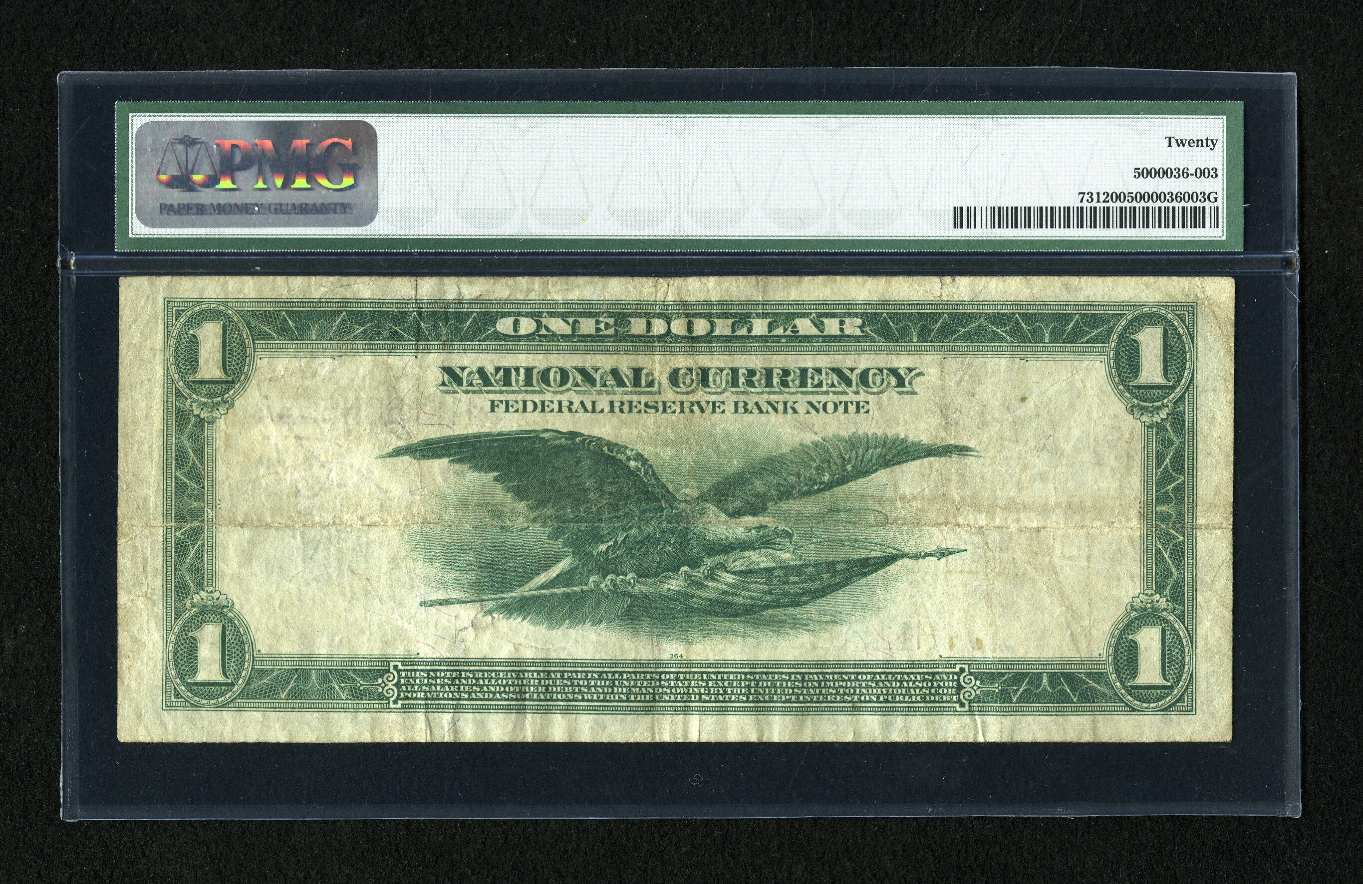image for: Fr. 731 $1 1918 Federal Reserve Bank Note PMG Very Fine 20....