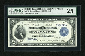 image for: Fr. 763 $2 1918 Federal Reserve Bank Note PMG Very Fine 25....