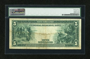 image for: Fr. 849 $5 1914 Federal Reserve Note PMG Very Fine 25....