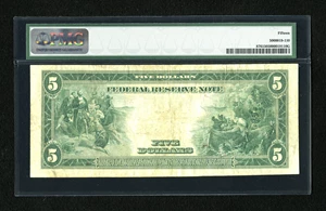 image for: Fr. 876 $5 1914 Federal Reserve Note PMG Choice Fine 15....