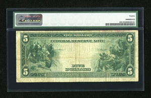 image for: Fr. 889 $5 1914 Federal Reserve Note PMG Fine 12....