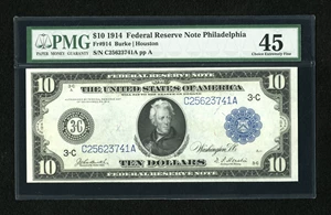 image for: Fr. 914 $10 1914 Federal Reserve Note PMG Choice Extremely Fine 45....