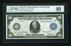 image for: Fr. 928 $10 1914 Federal Reserve Note PMG Extremely Fine 40....