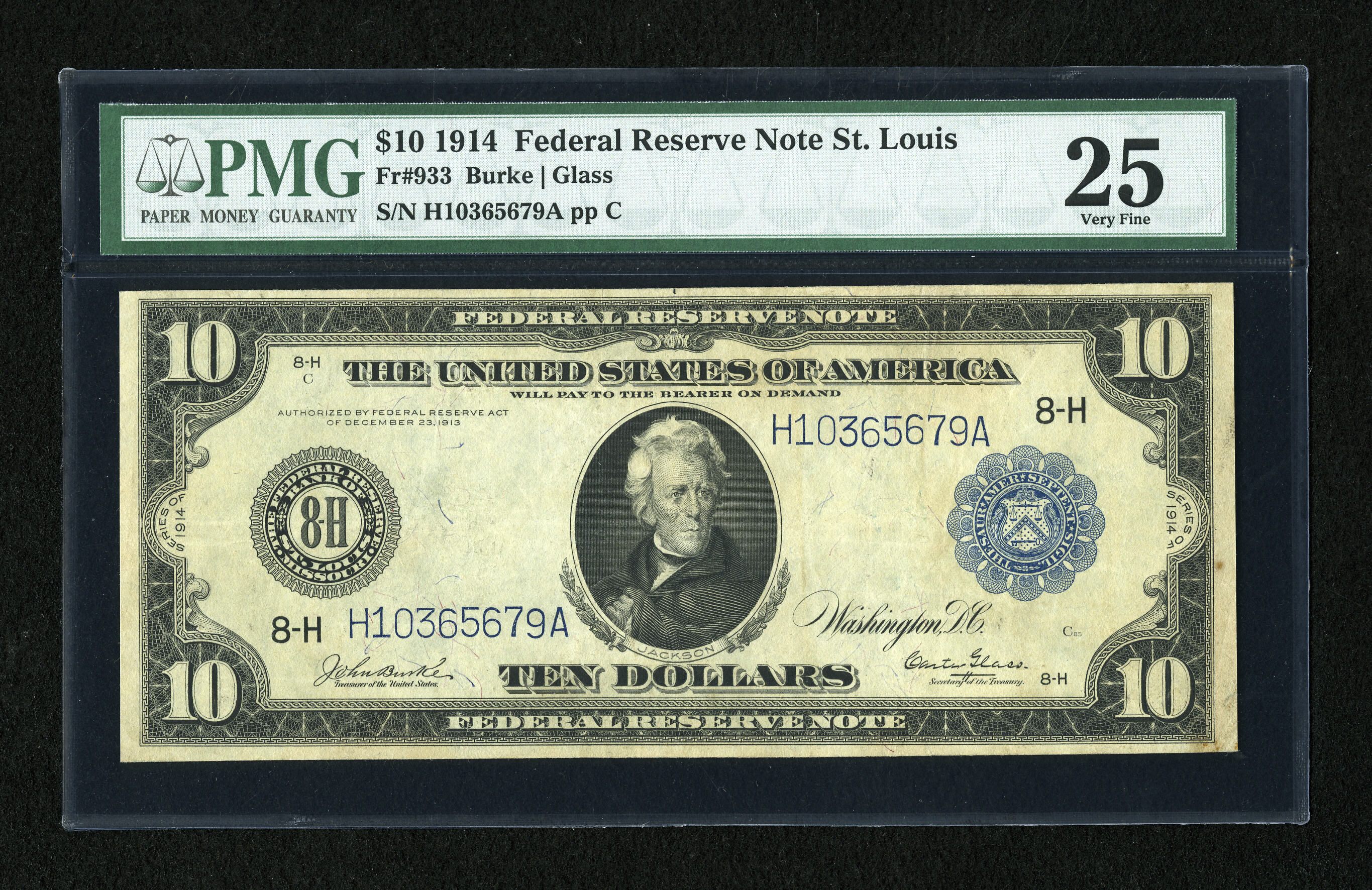 image for: Fr. 933 $10 1914 Federal Reserve Note PMG Very Fine 25....