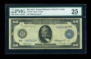 image for: Fr. 1053 $50 1914 Federal Reserve Note PMG Very Fine 25. ...