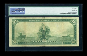 image for: Fr. 1053 $50 1914 Federal Reserve Note PMG Very Fine 25. ...