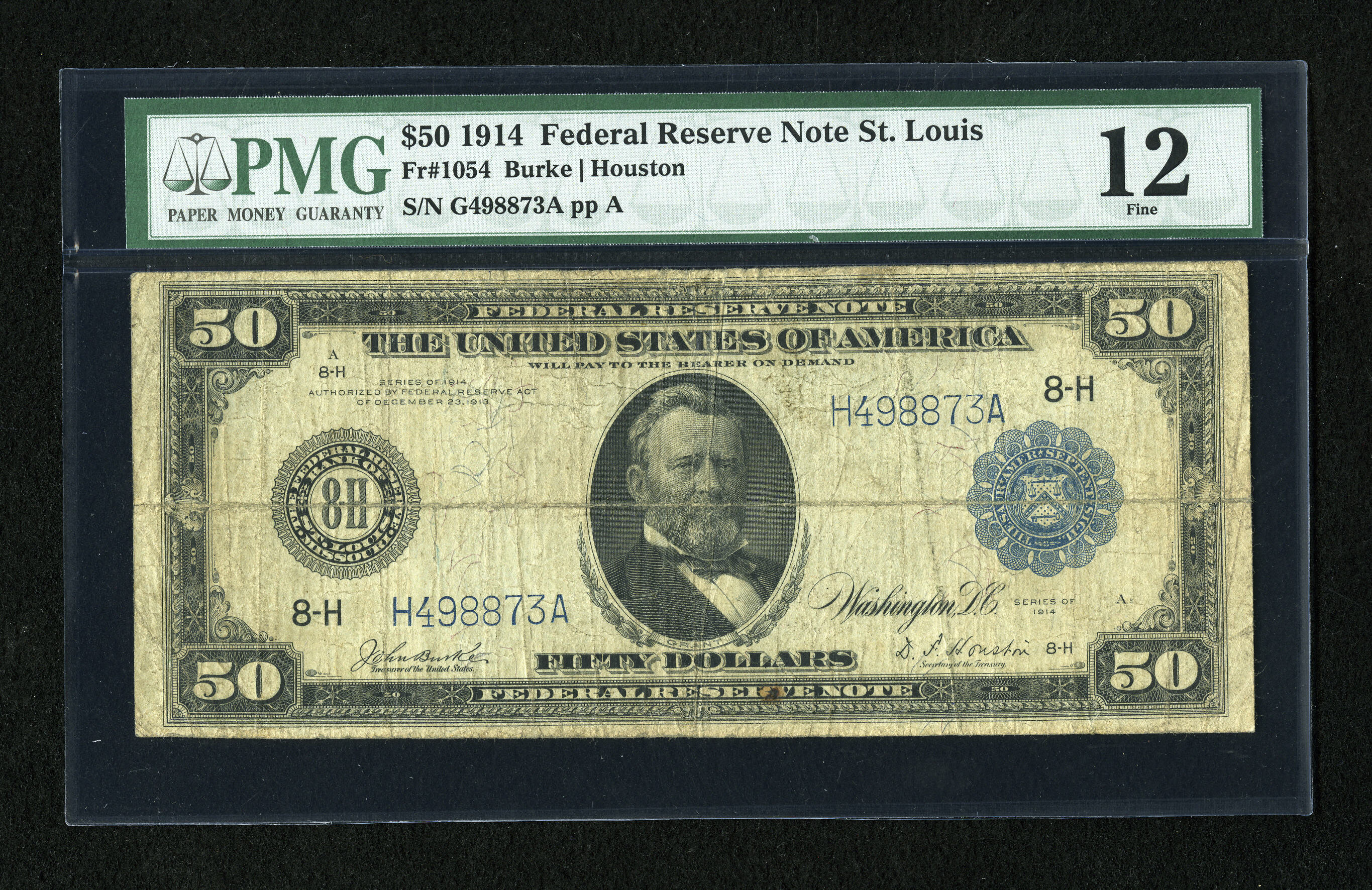 image for: Fr. 1054 $50 1914 Federal Reserve Note PMG Fine 12....