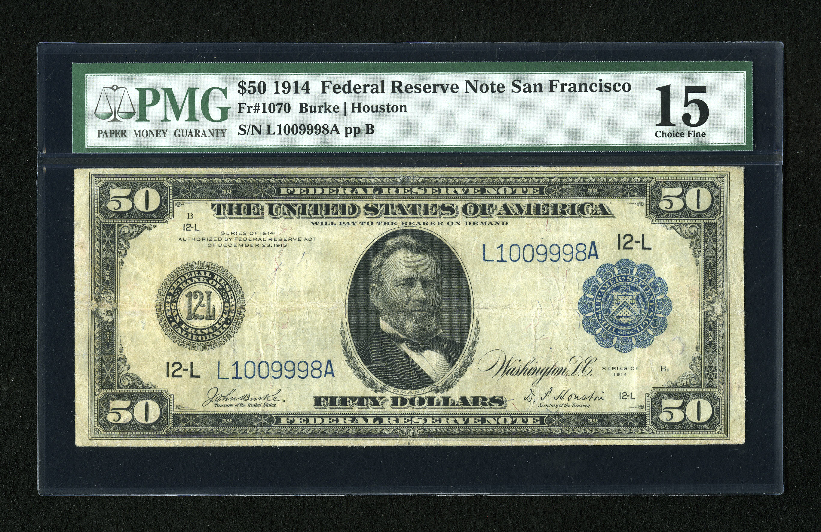 image for: Fr. 1070 $50 1914 Federal Reserve Note PMG Choice Fine 15....